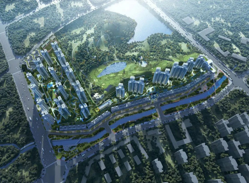 衡阳-耒阳市外滩锦都项目位于耒阳大道与顺湖公园交汇处