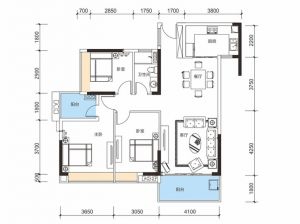 衡阳-蒸湘区珠江愉景豪庭为您提供B户型（南边户）鉴赏
