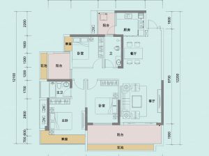 衡阳-蒸湘区光辉一品为您提供2#B户型鉴赏