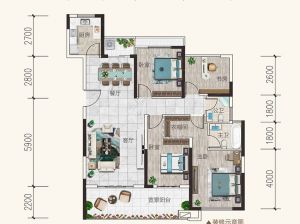衡阳-蒸湘区铂金时代为您提供19#04户型鉴赏