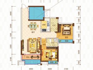 衡阳-蒸湘区海通衡州府为您提供B3户型鉴赏