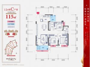 衡阳-蒸湘区银泰红城为您提供12#C户型鉴赏