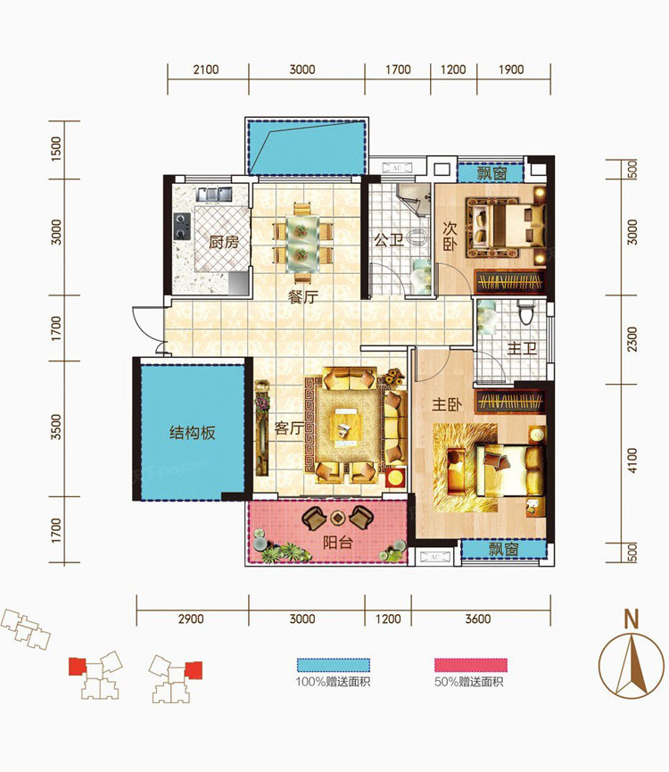 衡阳-衡阳县御景湾为您提供B4户型图片详情鉴赏