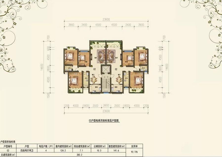 衡阳-祁东县金桂园小区为您提供该项目C2户型图片鉴赏