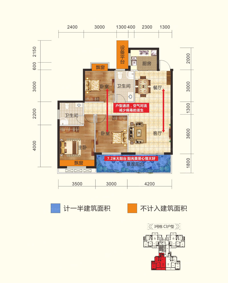衡阳-衡东县太同兴清华园为您提供该项目C3户型图片鉴赏