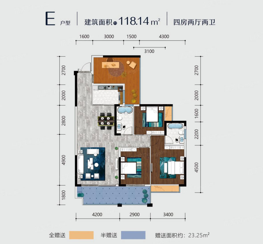 衡阳-耒阳市九曲河为您提供该项目E户型图片鉴赏