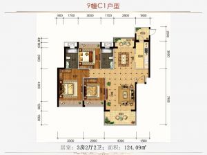 衡阳-耒阳市印象春天为您提供9栋C1户型鉴赏