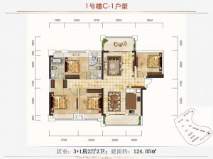 衡阳-耒阳市印象春天为您提供1栋C1户型鉴赏