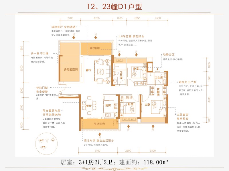 衡阳-耒阳市合兴顺湖城为您提供12栋23栋D1户型图片详情鉴赏