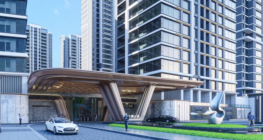 江樾云境项目位于衡阳市华新陆家新区临水路3号雁鸣溪网红桥旁