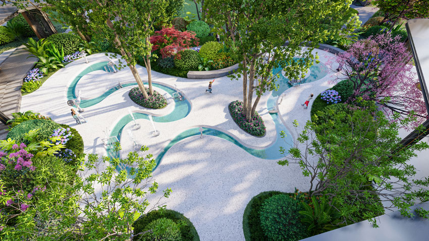 江樾云境项目位于衡阳市华新陆家新区临水路3号雁鸣溪网红桥旁